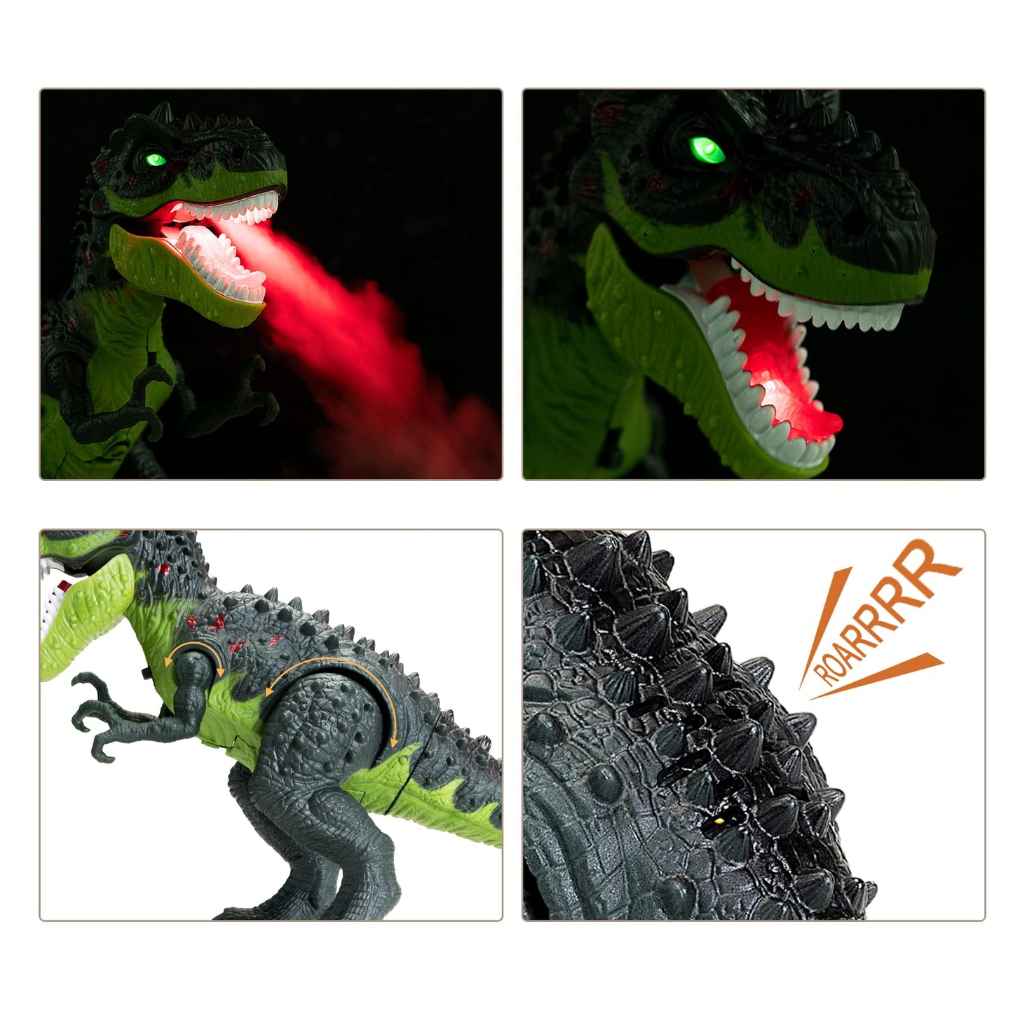 Ahco. Electric Walking Dinosaur Toys For Kids - Small Tyrannosaurus Toy With Simulated Flame And Realistic Sounds, Best Gift For 3-5 4-6 5-7 Year Old Boys & Girls