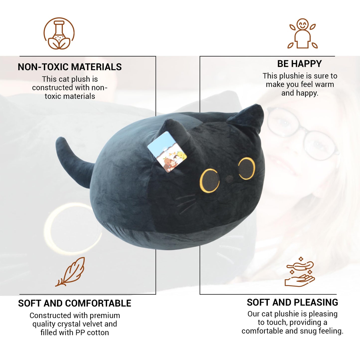 World Of Plush 29-Inch Jumbo Cat Plush Design - Squishy Cuddly & Fun - Ideal Gift For Family Members - Exceptional & Exclusive S