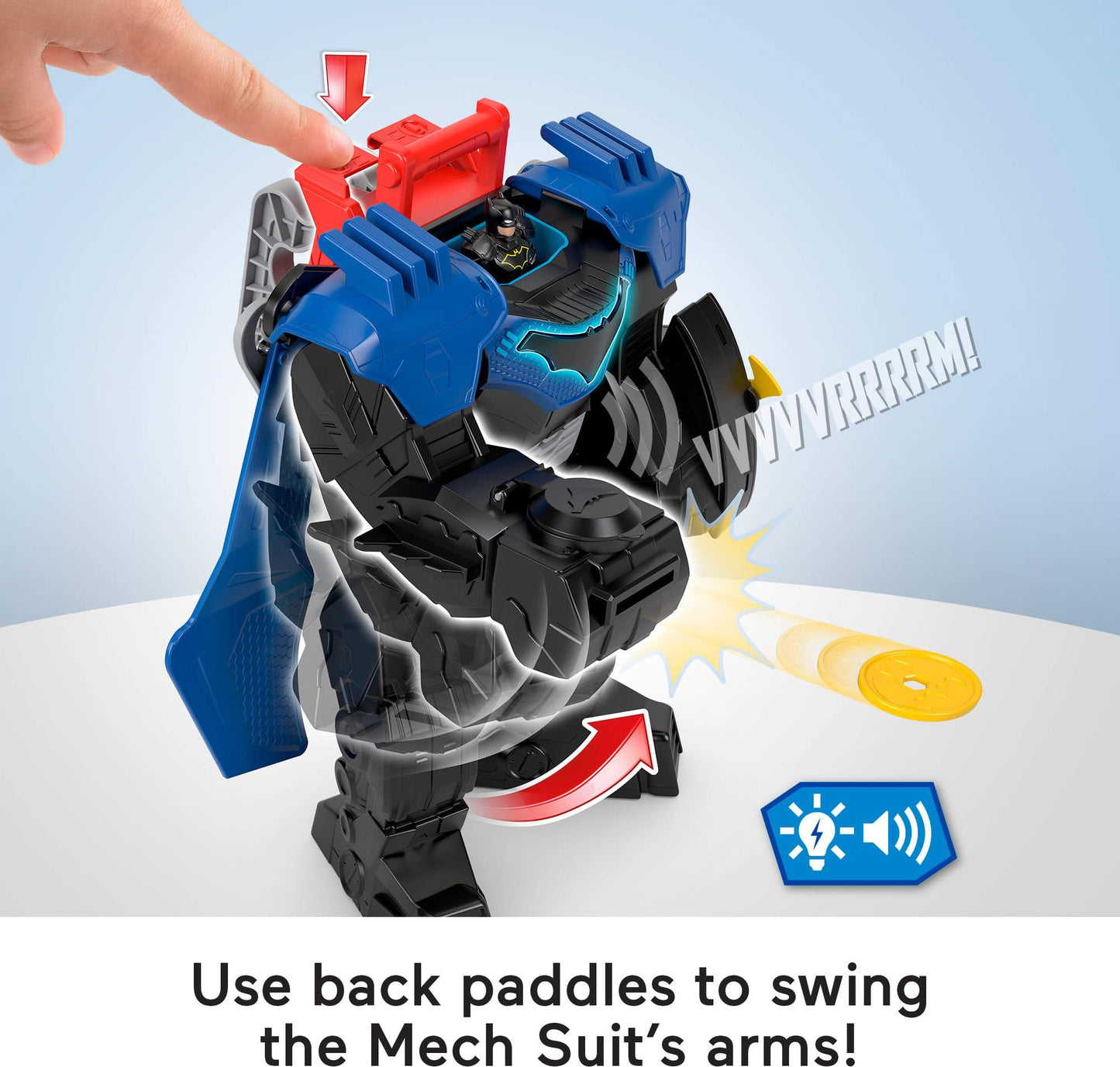 Fisher-Price Imaginext DC Super Friends, Batman Flight Mech with Lights, Sounds Motion & 3-inch Action Figure, 14.5-inch Toy Inc