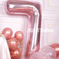 Aule 40 Inch Big Rose Gold 7 Balloon Number Large Foil Helium Number Balloons 0-9 Jumbo Giant Happy 7Th Birthday Party Decoratio