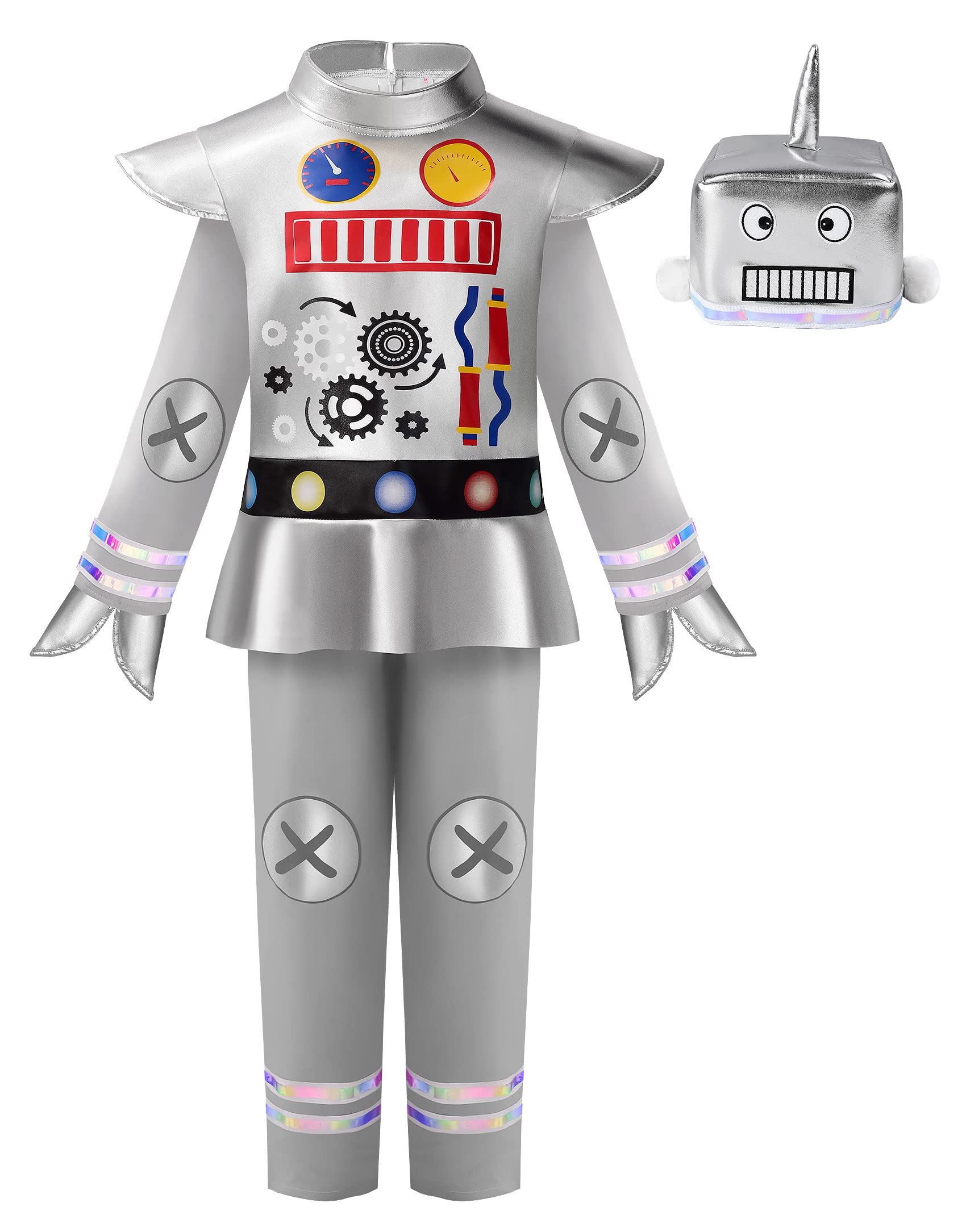 Relibeauty Robot Costume For Kids Toddler Boys Costume Toddler,4T-4/110 Silver