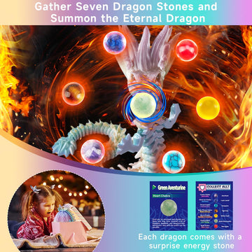 Cucue 3D Printed Dragon Egg - 3D Fidget Dragon Toy With Surprise Energy Stone Inside - Articulated Dragon - Flexible Joint Parts - Unique Figurines, Desk Decorations, Stocking Stuffers, Gifts For Kids