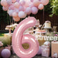 Suwen 40 Inch Pink Large 6 Number Balloons Big Foil Helium Number Balloons 0-9 Jumbo Happy 6Th Mylar Birthday Party Decorations