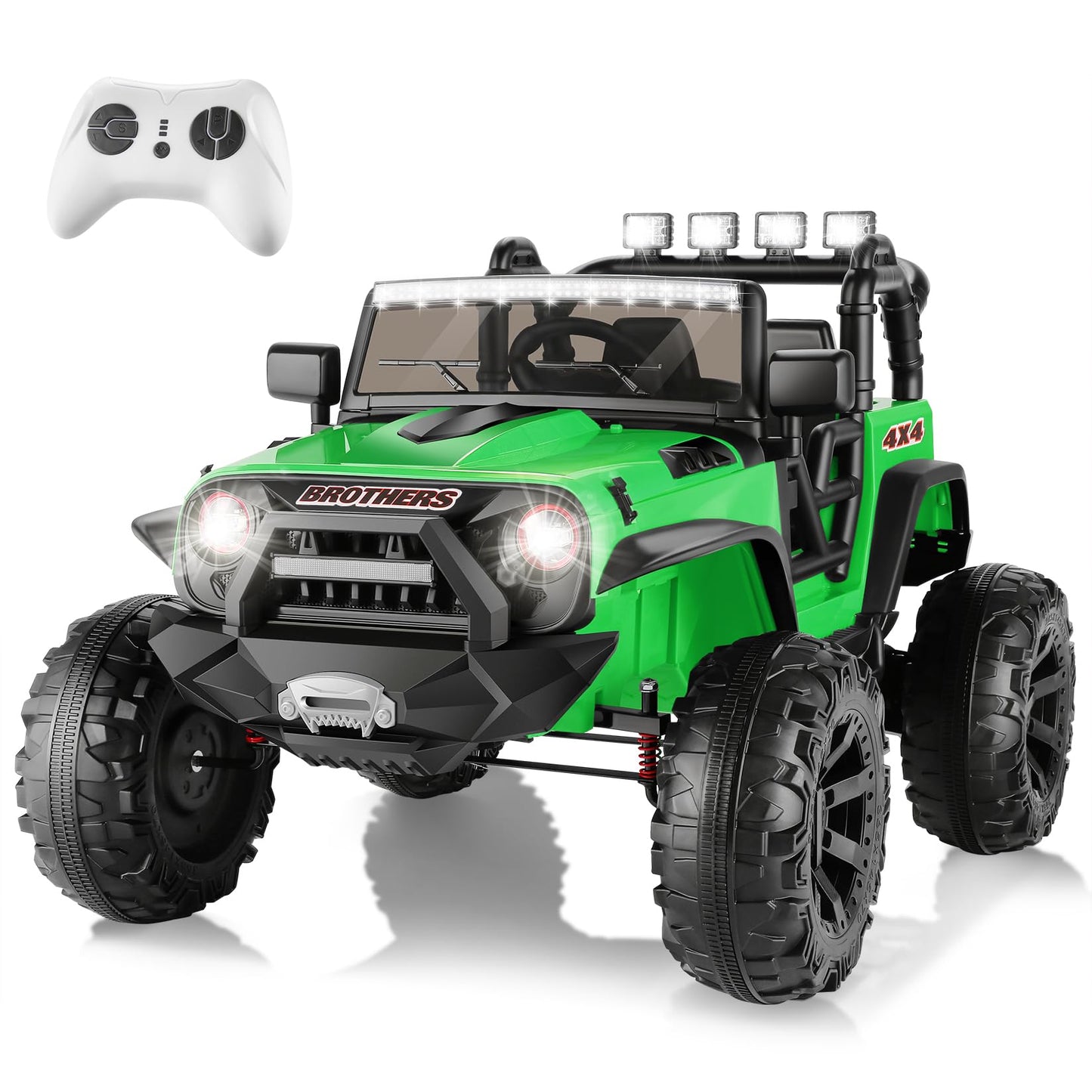 Hikole 24V Ride on Car Truck - 2 Seater Kids Electric Car with Remote Control, Spring Suspension, 9AH Battery, 3 Speeds, Double 
