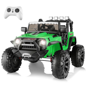 Hikole 24V Ride on Car Truck - 2 Seater Kids Electric Car with Remote Control, Spring Suspension, 9AH Battery, 3 Speeds, Double 