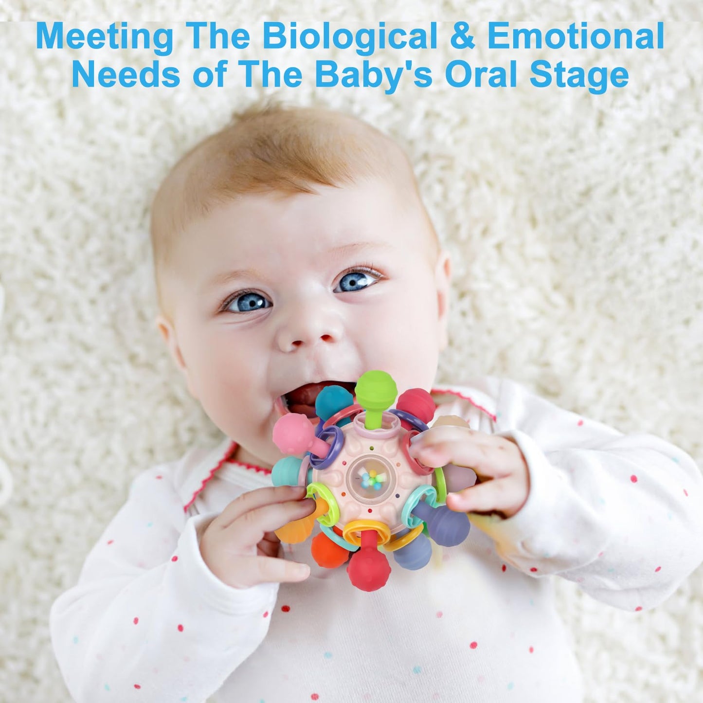 Baby Montessori Sensory Toys for 0-6 6-12 Months, Baby Teether Teething Toys for Babies 0 3 6 9 12 18 Months, Newborn Infant Lea