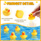 200 Pcs Mini Rubber Ducks in Bulk Yellow Tiny Baby Shower Ducks Float Squeak Bathtub Duckies Preschool Bath Toy for Birthday Party Gift(1.57 x 1.57 x 1.18 Inch Yellow)