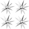Moukiween 50 Pcs Explosion Star Foil Balloons- 12 Point Star Balloons,Silver Starburst Cone Mylar Balloons Spike Balloons For Party Supplies Christmas Birthday Wedding Baby Shower Photo Booth