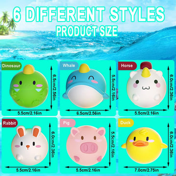 Light Up Bath Toys Toddler No Hole Bath Tub Toys For Baby 6-12 Months Baby Toys 12-18 Months 6Pcs Animal Floating Bathtub Toys F
