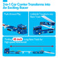 hahaland Toys for 2 Year Old Boy Birthday Gift - 2 in 1 Car Carrier Transforms into Race Tracks with Dual Launcher Toys for Ages