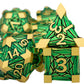 ORIFANTOU Metal DND Dice Set Dungeons and Dragons Dice with Box, Green Golden Debris D&D Dice RPG D and D Dice Role Playing Game