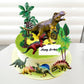 OuMuaMua Dinosaur Toys Set - 6 Plastic Figures (T-Rex, Stegosaurus) - 7 Inch Size - Mixed Colors - Ideal for Kids Educational Play