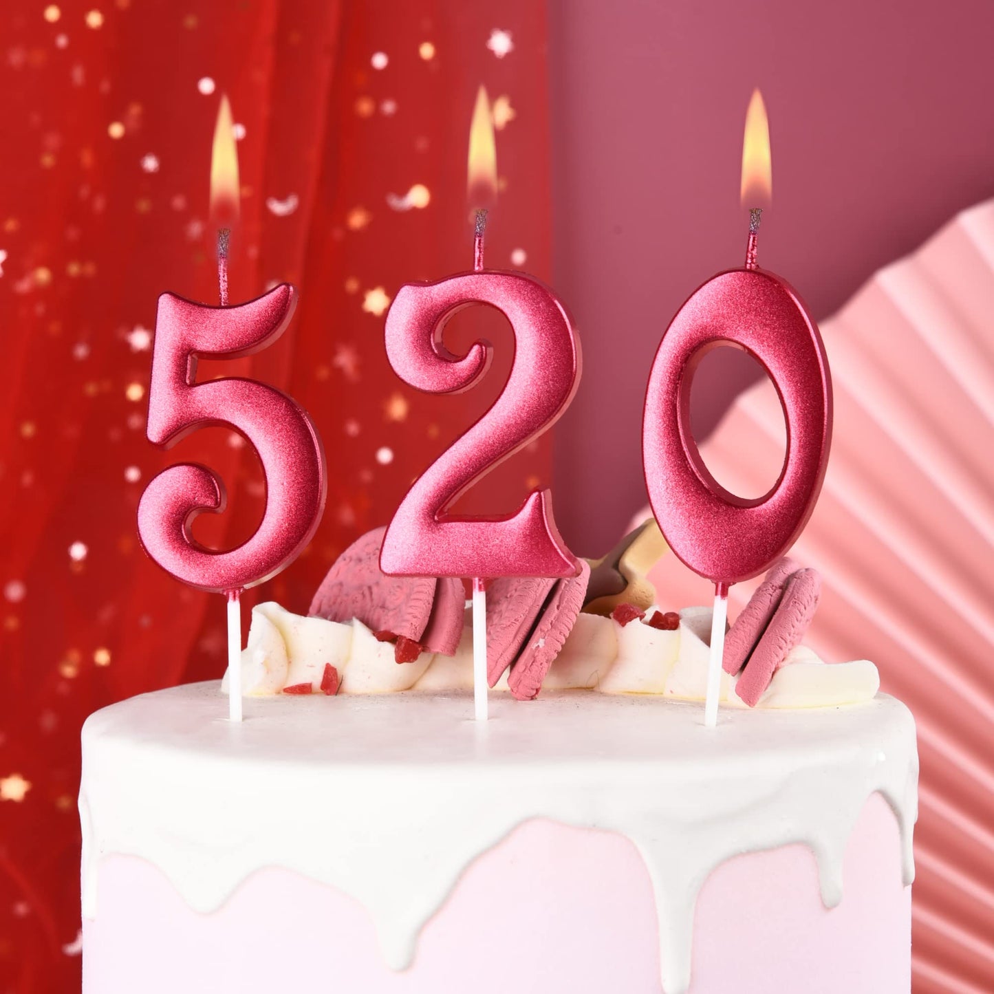 PHD CAKE Red Number Birthday Candles, 10-Count 0-9, Wax for Parties & Baby Showers