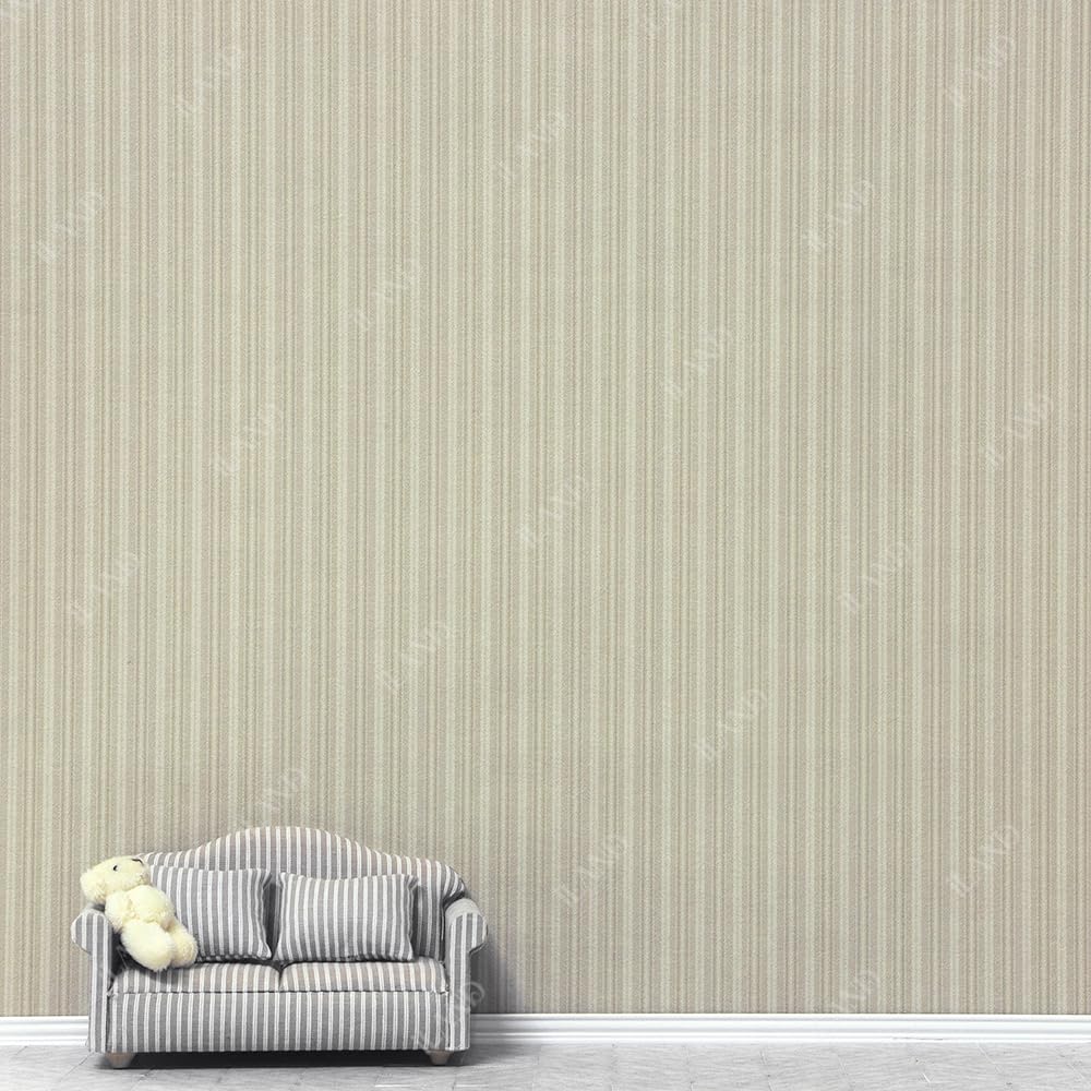 Iland Originality Dollhouse Wallpaper 39 * 15.7 Inch, Dollhouse Accessories On 1:12 Scale Or 1:6 Scale (Striped Yellow-Brown)