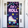 80s 90s Lets Roll Banner Backdrop Background Photo Booth Props Colorful Roller Skating Skates Throwback Hip Hop Retro Theme Deco