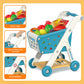 Yalujumb Kids Shopping Cart Trolley Play Set And Pretend Play Calculator Cash Register Toy With Pretend Food And Accessories,Per