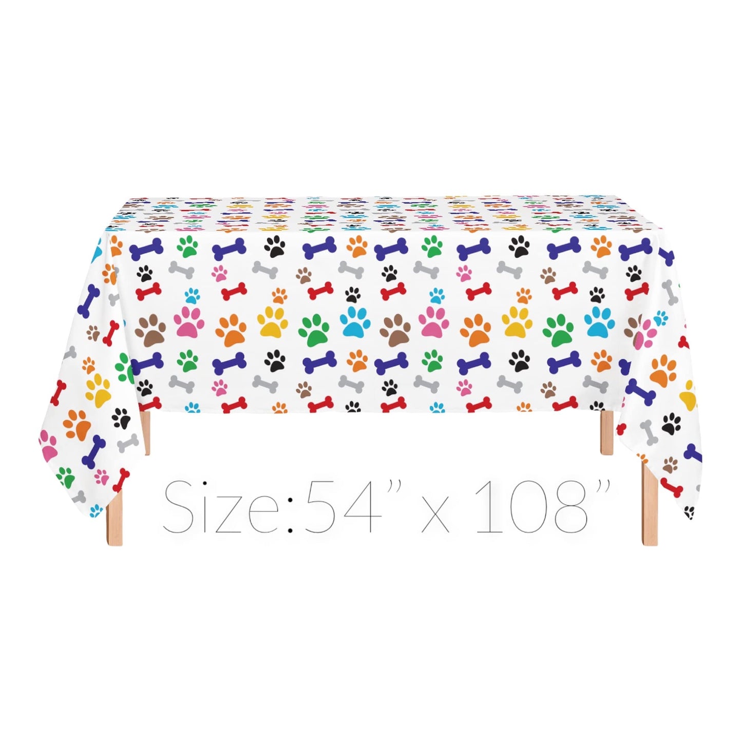 Oojami 1 Pack Paw Print Colorful Table Cover Includes Balloons Ideal for Kids Birthday Party, Dog Birthday Theme Party, Puppy Pa