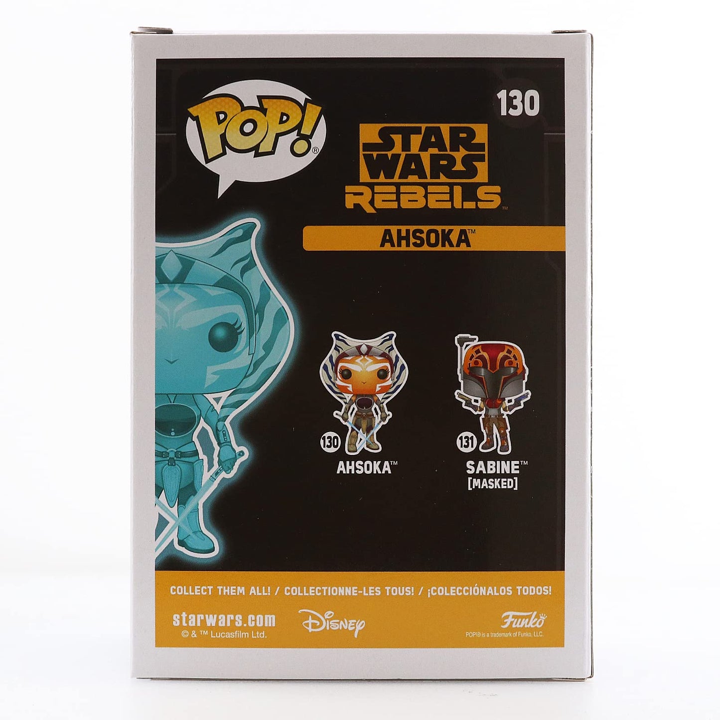 Funko Pop! Star Wars Rebels #130 Glow in The Dark Ahsoka - Medium Vinyl Figure, Blue - 2017 Comikaze Exclusive