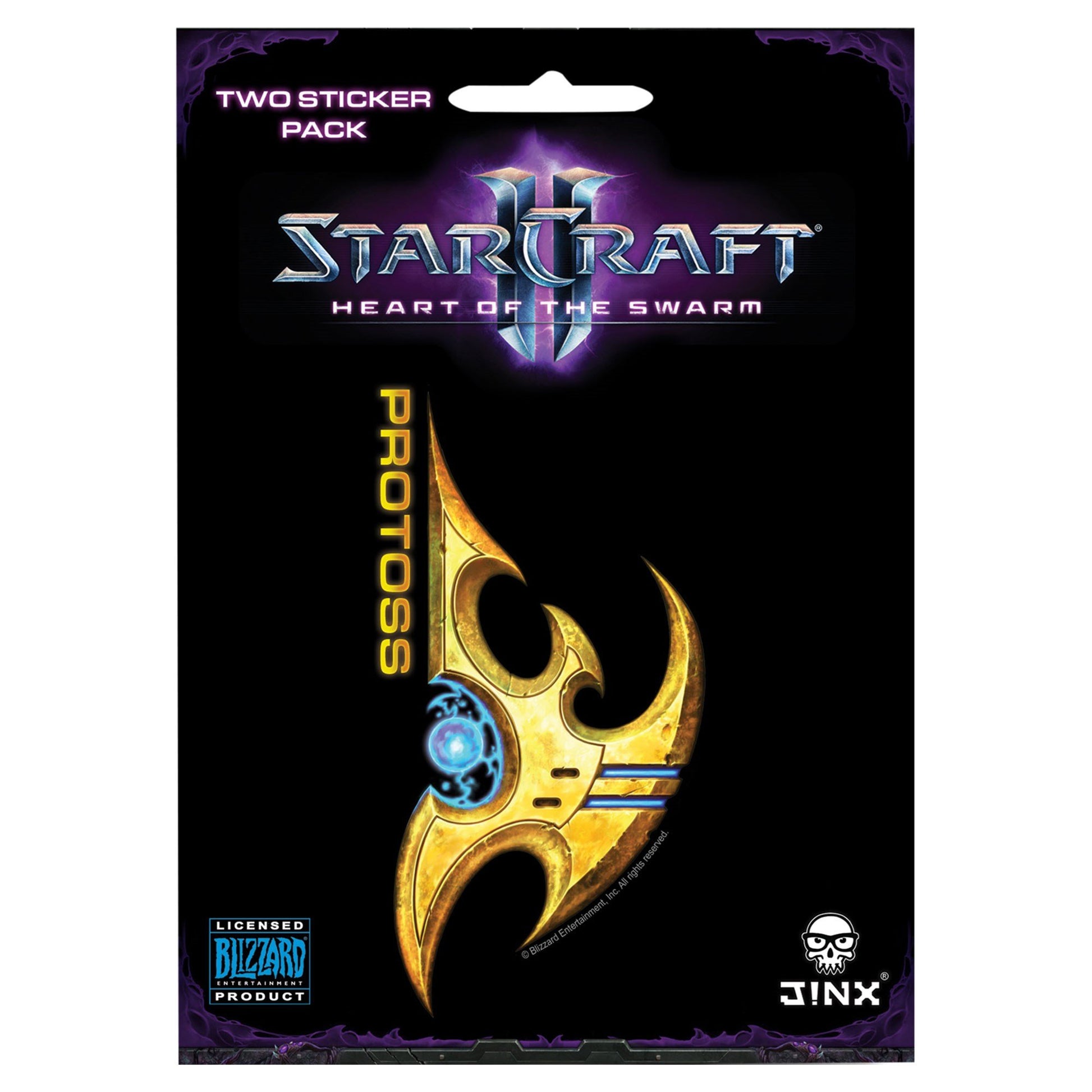 JINX Starcraft II: Heart of The Swarm Protoss Sticker, Yellow, 2 Multi-Size Stickers