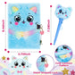 Cat Gifts For Girls, Kids Cat Plush Toys With Secret Diary, Ballpoint Pen, Eye Mask, Pen Holder, Stickers, Birthday Gifts For Little Girls Age 5 6 7 8 9 10-12 Years Old
