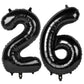 Black Number 26 Balloon 40 Inch Big 62 Giant Jumbo Digit Mylar Foil Helium Balloons For Birthday Party Celebration Graduations P