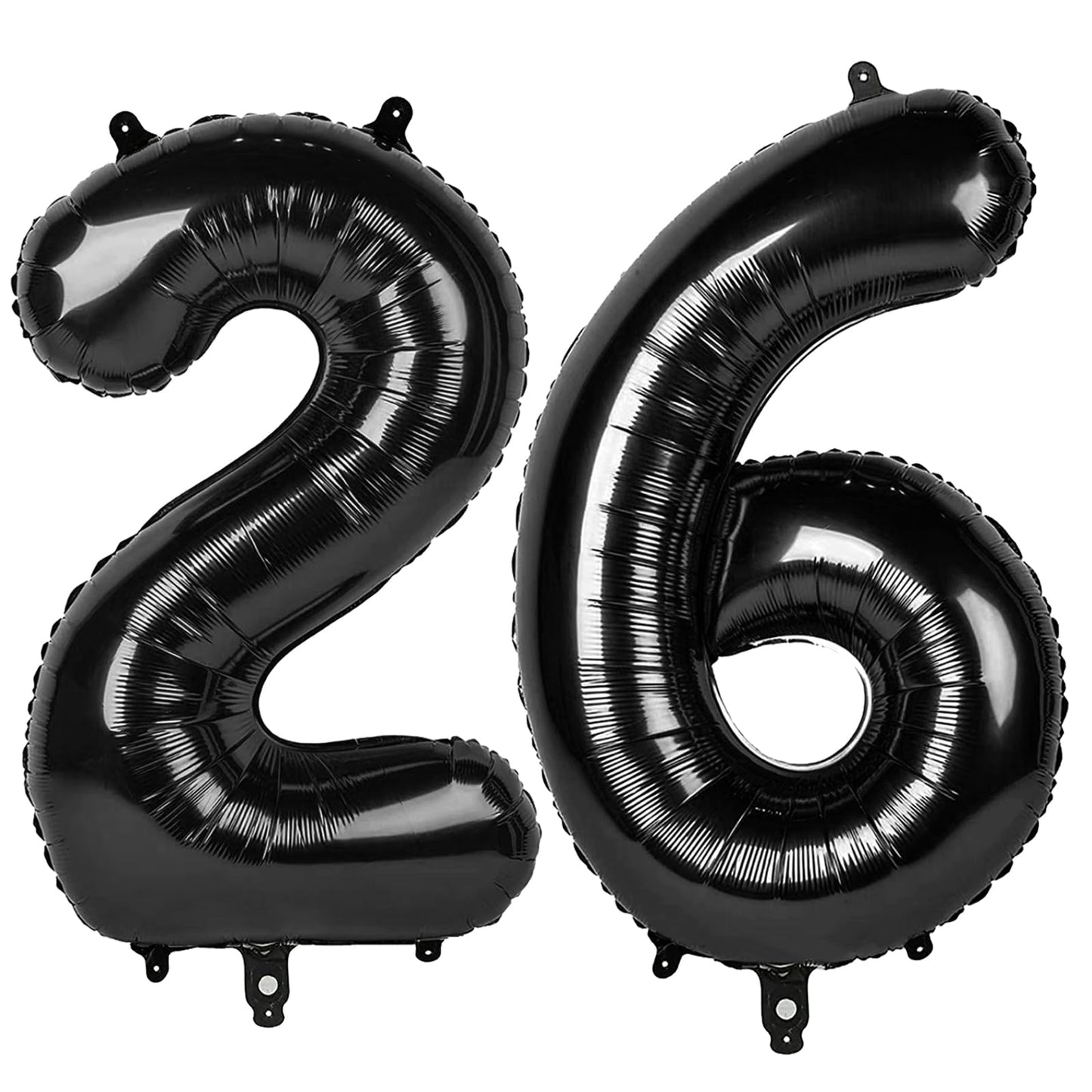 Black Number 26 Balloon 40 Inch Big 62 Giant Jumbo Digit Mylar Foil Helium Balloons For Birthday Party Celebration Graduations P
