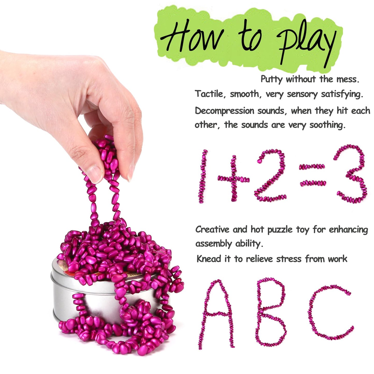 550Pcs Rose-Red Magnet Balls Desk Toys For Adults, Ferrite Crags Magnetic Putty Desk Fidget Toys For Office