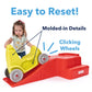 Simplay3 Downhill Thrill Kids Roller Coaster Indoor-Outdoor Ride-On Toy, With Red Ride-On Car, Coaster Ramp And Clicking Wheels,