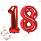 Smlpuame 40 Inch Number Balloon 0-9 Red Large Number 18 Balloons,Digital Balloons For Birthday Party Celebration Decorations Sup