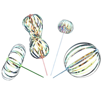 Sensory4U Rainbow Twirler Stick - 4 Pack - Magic Party Bubble Wand - Spin Twirl Swirl And Dazzle - Fun Addicting Party Favor