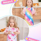Wernnsai 2 Pack Kids Aprons - Unicorn Kids Art Aprons For Girls Waterproof Toddler Chef Aprons For Cooking Baking Painting Gardening Apron For Kids With Pocket Kitchen Classroom Art Smocks 2-5 Years