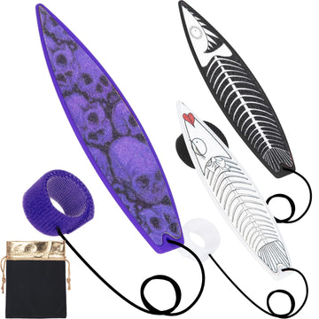 Juniqute Finger Surfboard-Mini Surfboard For Kids And Surfers With Eye-Catching Graphic Design And Receive Bag (3 Pcs Black+Whit