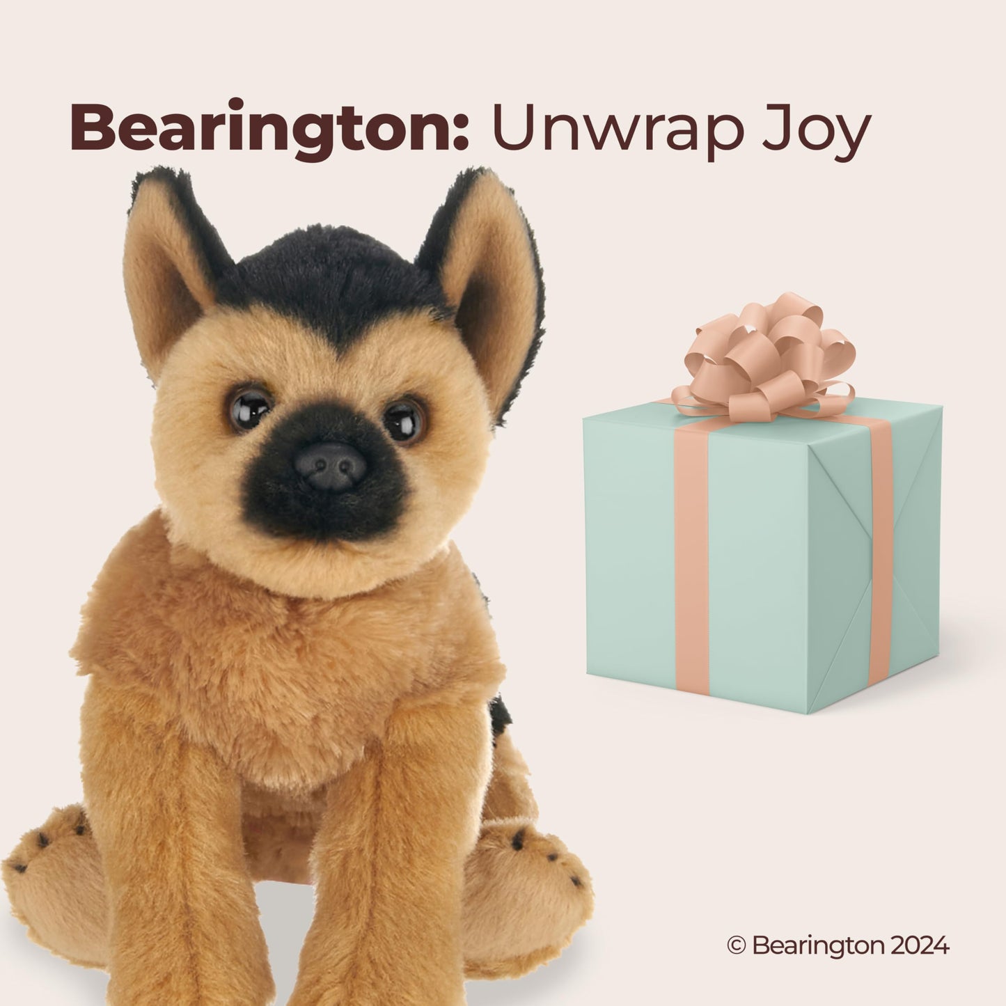 Bearington Lil' Chief The German Shepherd Stuffed Animal, 6.5 Inch Dog Stuffed Animal