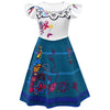 Aovclkid Girls Princess Mirabel Costume Birthday Party Dress Halloween Cosplay Outfits(3T,White)
