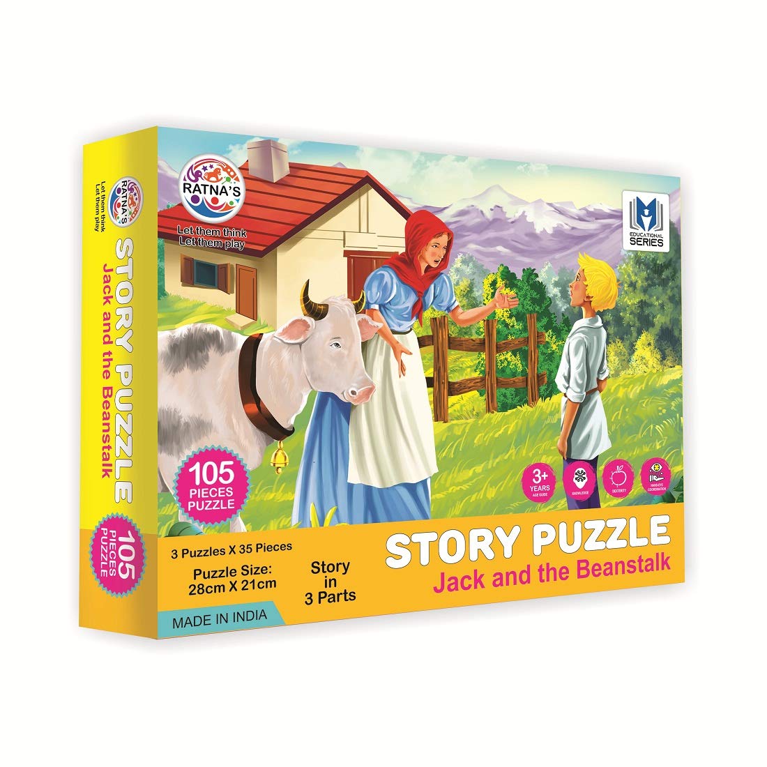 RatnaS Story Jigsaw Puzzle Jack & The Beanstalk 105 Pieces Puzzle(35 Pieces X 3 Puzzles)