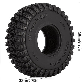INJORA 1.0 Tires - S5 All Terrain Crawler Tires for TRX4M SCX24 AX24 FCX24 Upgrade Parts,58 * 20mm,T1008