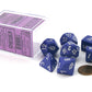Polyhedral 7-Die Opaque Dice Set - Purple with White