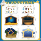 Glenmal Nativity Scene Sticker Set - 64 Sheets, Paper Crafts for Kids, Religious Christmas Decor with Cardboard & Rope