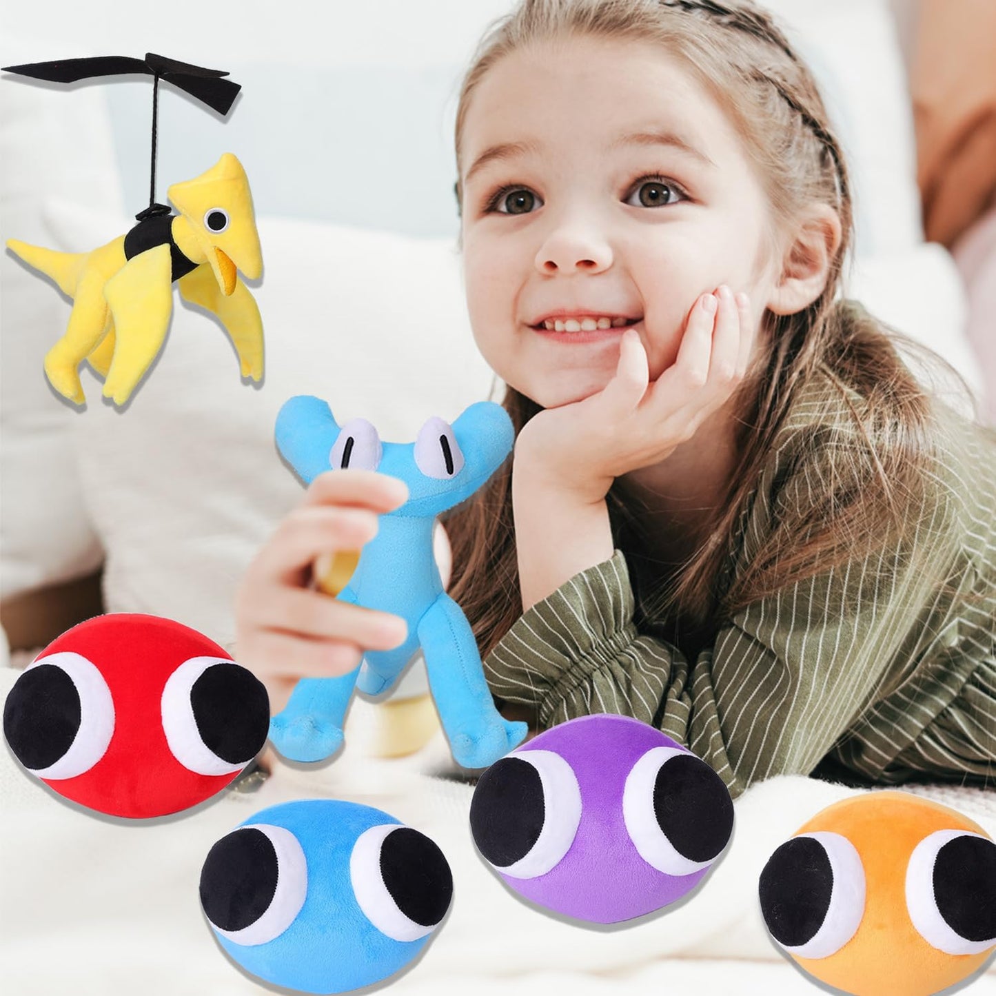 FJFFJF Rainbow Plush Toys - 8pcs Stuffed Animal Dolls, Soft Plush Fabric, Perfect for Kids' Birthdays, Model 768716721106