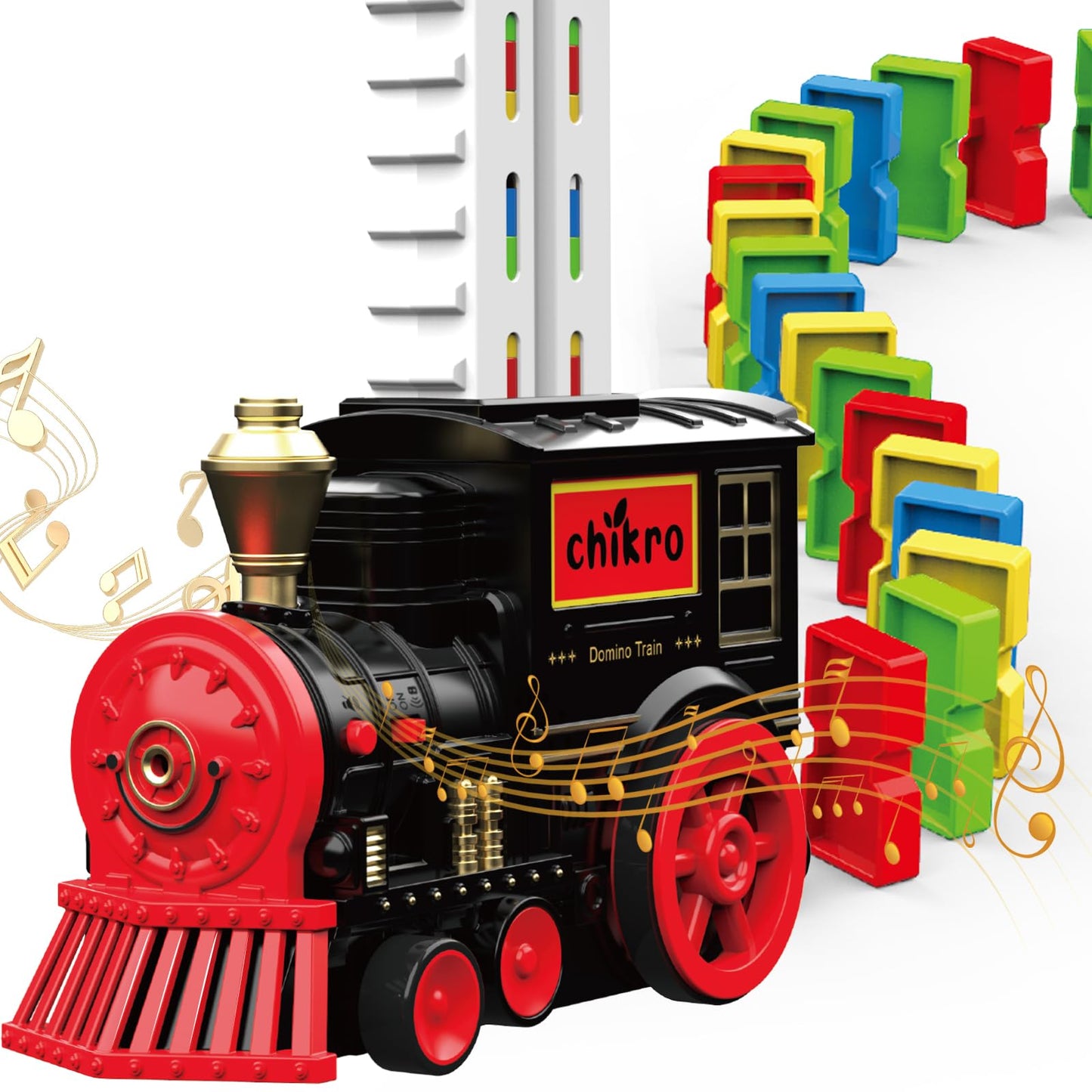 Christmas Dominos Train Toys For Kids 3-5 - 120Pcs Dominos Stem Montessori Toy 3 4 5 6 7 8 Year Old Boy Girl Birthday Gifts Boys