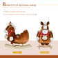 Qaba Kids Ride-On Rocking Horse Toy, Rocker With Lullaby Song, Hand Puppets & Soft Plush Fabric For Children 18-36 Months, Brown