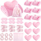 Fanfanwin 36 Pcs Sleepover Party Supplies 6 Throw Blanket 6 Spa Headband 6 Heart Pillows 6 Scrunchies 6 Sleep Eye Mask 6 Organza