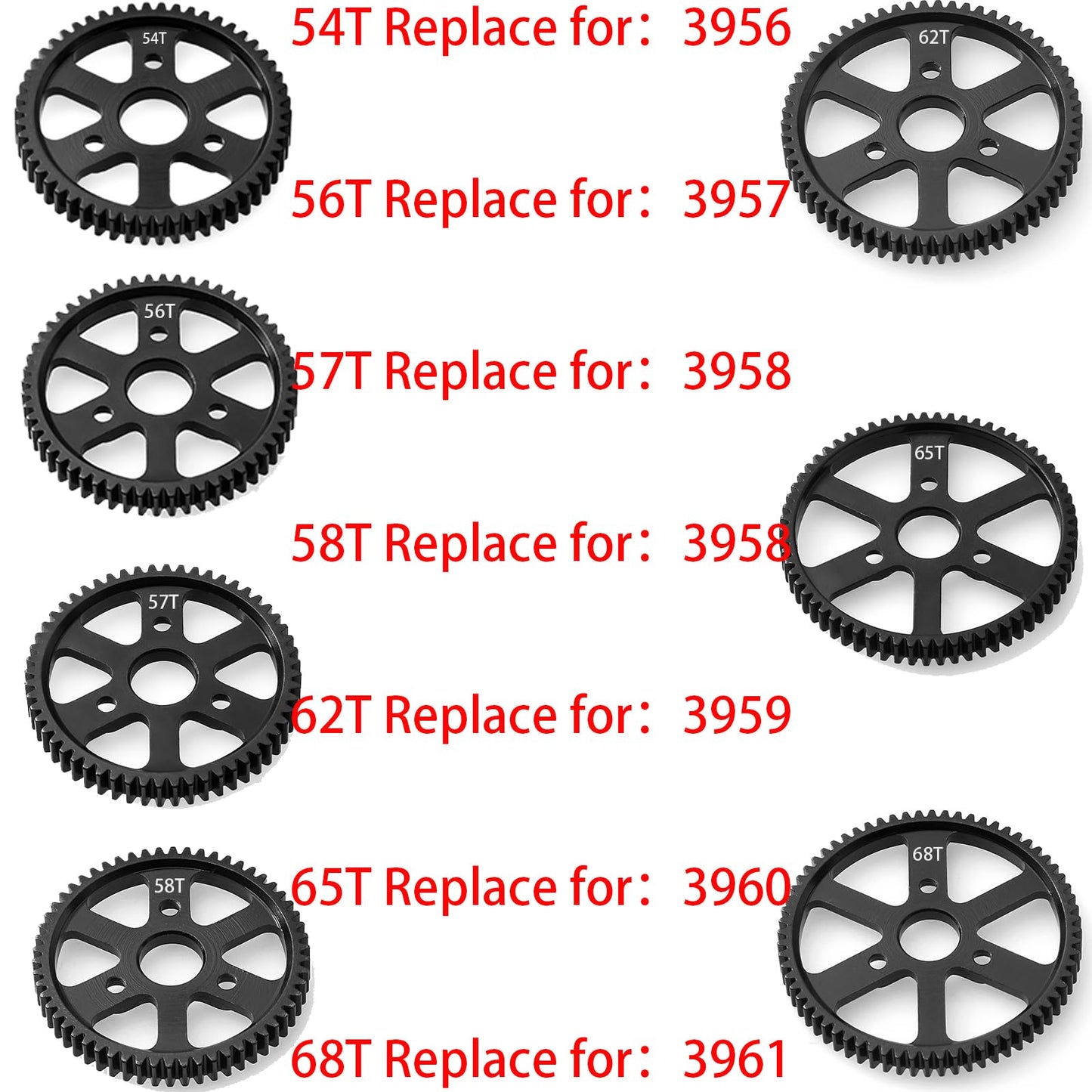 32P Spur Gear, 58T 0.8 Metric Pitch, Compatible With 32P, Hardened Steel 58 Tooth 0.8M Spur Main Gear For 1/10 Traxxas Ford Rust