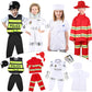 Vicenpal 4 Sets 12 Pcs Pretend Play Kids Costumes Set Christmas Gifts Role Play Costume Dress Costume For Kids Boys Girls (Firem