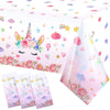 3 Pieces Unicorn Tablecloth Unicorn Table Covers Unicorn Themed Table Cloth Disposable Plastic Magical Unicorn Tablecloth for Bi