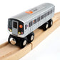 MUNI PALS Munipals New York City Subway Wooden Railway (B Division) F Train/6 Avenue Local-Child Safe and Tested Wood Toy Train