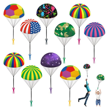 utosday Parachute Toy Outdoor Flying Parachute for Kid  tossing Children's Flying Toys with Small Figures  Top Indoor & Outdoor Hand Throw Soliders for 3 4 5 6 7 8 9 10 11 12 Year Old (10PCS)