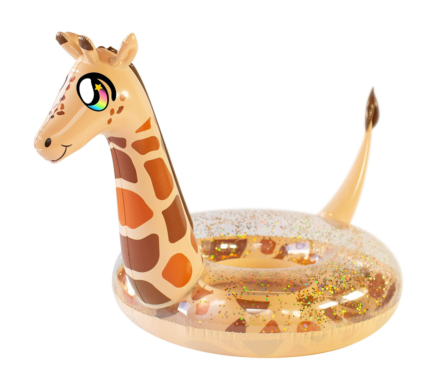 Poolcandy Jumbo 48'' Giraffe Pool Tube, Stylish, Ultra Durable, Easy-Inflate Pvc Pool Tube, Great For Pool, Beach, Lake, River,