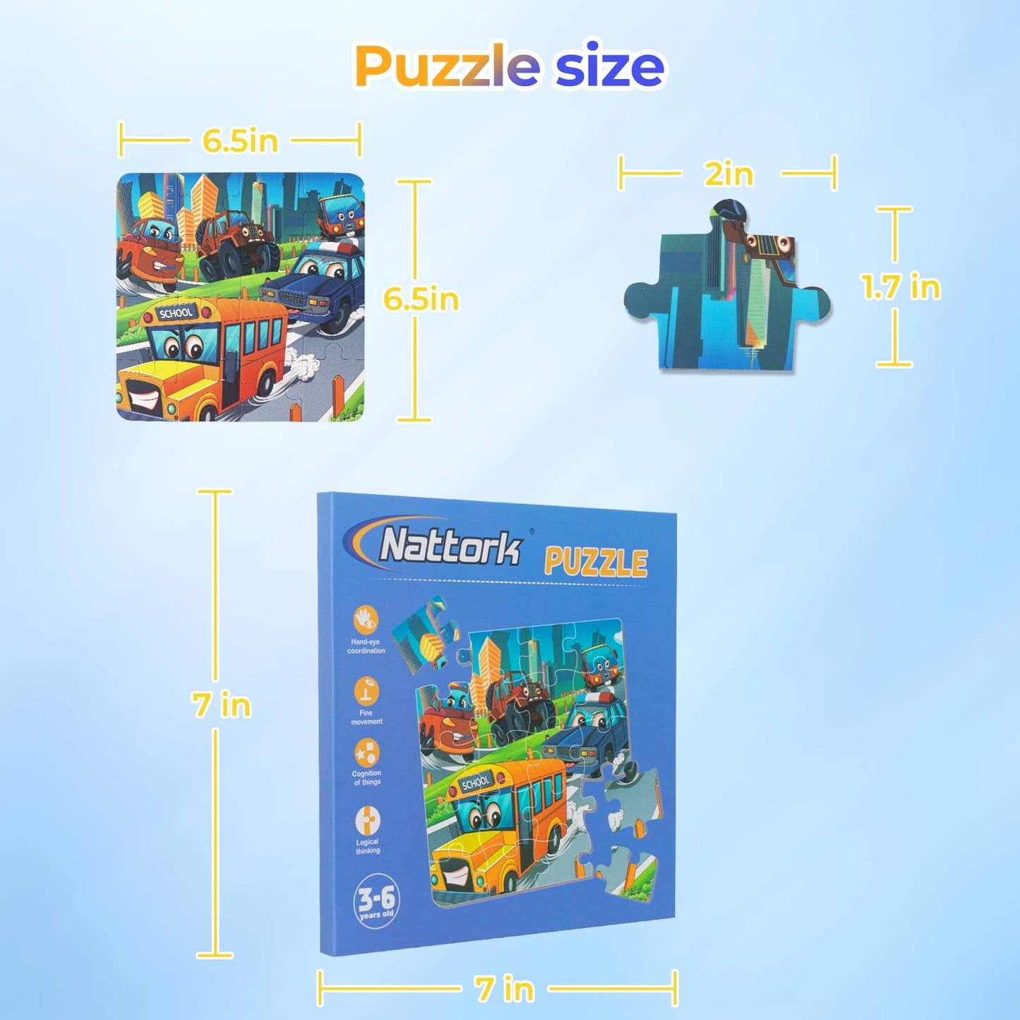 Nattork Magnetic Vehicle Puzzle Book for Toddlers 3-5 Girls Boys  Travel Puzzles Game for Kids Ages 3-6  Learning Magnet with Fun for 3 4 5 6 Years Old Children Boys Girls - Gift Idea for Birthdays