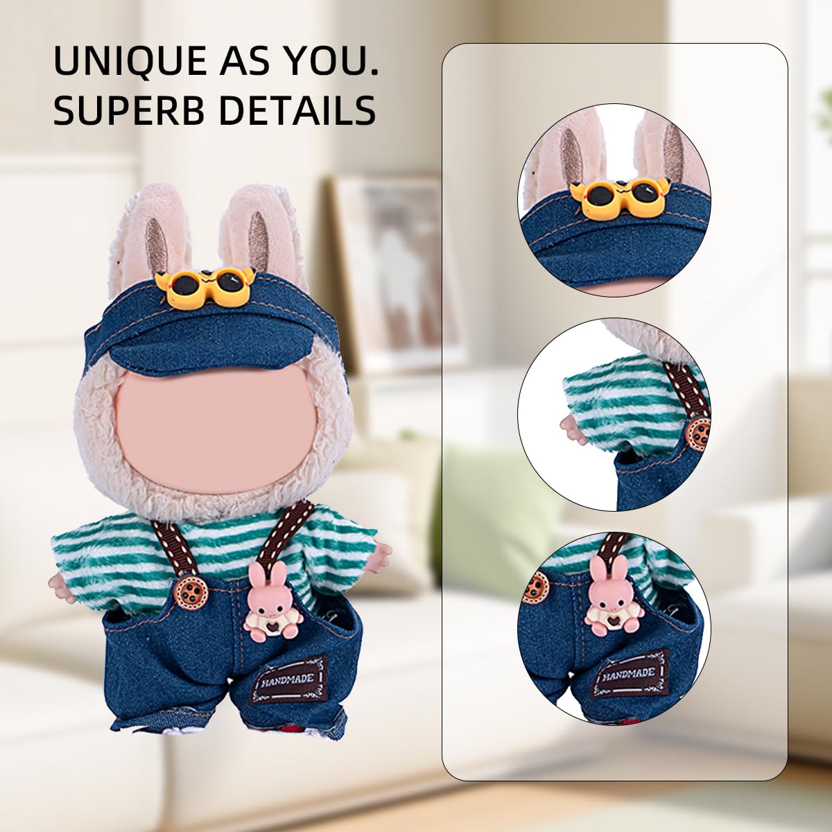 17cm Doll Clothes Set  enhanced Jeans & Knitted Sweater Outfit for 17cm 15cm Dolls  Cute Dress Up Fashion  No Doll Included (Cute  17cm/15cm)